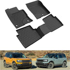 KIWI MASTER Floor Mats for 2021-2026 Ford Bronco Sport, OEM Replacement MP1Z-7813300-AA, Custom Fit All Weather Car Mats, Heavy Duty TPE Floor Liners, Front & Rear 2 Row, Black
