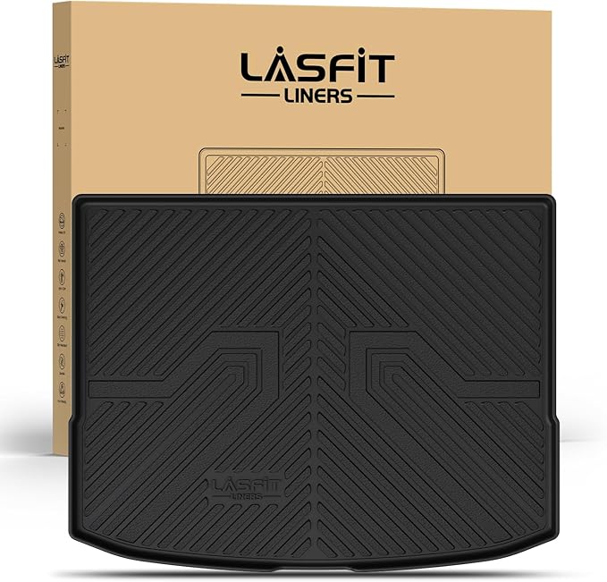 LASFIT Cargo Mat for KIA NIRO EV 2025 2024 2023 (Fit EV & Hybrid, Not Fit PHEV), All Weather TPE Custom Fit Easy Clean Car Trunk Mat for Kia NIRO EV 2023-2025 Cargo Liner, Black