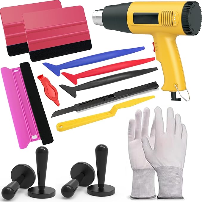 Spanno Heat Gun for Vinyl Wrap, Car Wrap Kit for Window Tint, Include Heat Gun, Plastic Squeegees, Magnet Holder, Gloves