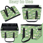 Reusable Grocery Bags Heavy Duty Shopping Bags Foldable Large Tote Bags with Long Handles & Hard Bottom