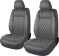 CAROMOP Faux Leather Car Seat Covers 2 Front Set,Luxury and Comfortable Seat Covers for Cars, Airbag Compatible Car Interior 