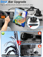Tablet Holder for Car Dashboard Windshield, [Super Suction Cup] for iPad Car Mount, Truck Heavy Duty Tablet Mount for iPad Pro 12.9 Air Mini, Galaxy Tab, All 4-12.9" Tablets and Phones