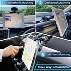Randconcept 3-in-1 Heavy Duty Dashboard Tablet Holder for Car, Windshield Suction Cup Car Mount & Air Vent Mount for Truck Car for iPad Pro, iPad mini, Galaxy Tab for All iPad 6"- 12.9" Tablets
