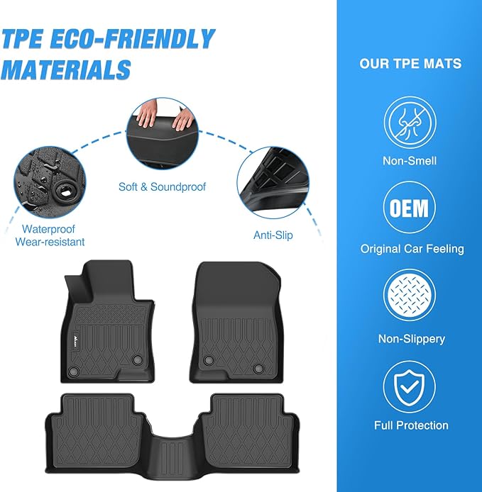 Nilight TPE Floor Mats for Mazda 3 2014 2015 2016 2017 2018, All Weather Custom Fit Heavy Duty Floor Liners