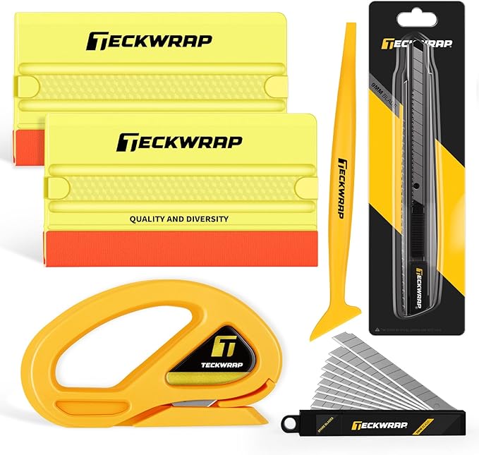 TECKWRAP Vinyl Wrap Tool Kit Window Tint Kit Tools Car Wrap Kit, Squeegee, Retractable Utility Knife, Safety Vinyl Cutter, Vinyl Wrap for Car, Window Tint Car Wrap Vinyl