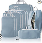 Compression Packing Cubes, 10 Set Packing Cubes for Travel Compression, Lightweight Compressible Package Organizer for Carry 