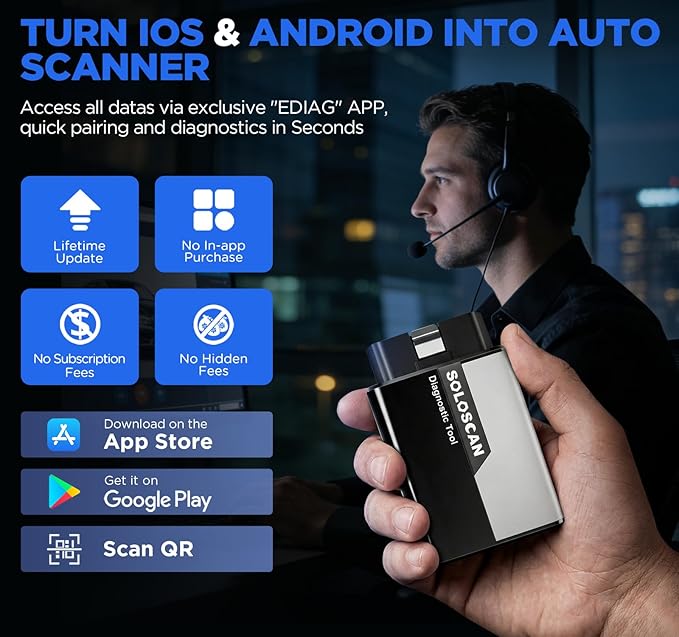 KINGBOLEN SOLOSCAN Bluetooth OBD2 Scanner for Mercedes-Benz MB (A/C/E/S/G/More), Maybach Bidirectional Scan Tool, All System