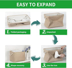 Bidtakay Fabric Storage Baskets for Shelves 3 Pack Large Storage Bins for Organizing Linen Collapsible Organizer for Closet-F
