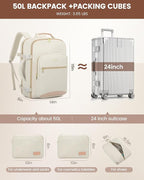 LOVEVOOK Travel Backpack for Women & Men 50L,Airline Approved Carry On Backpack Travel Essential,TSA Carry on Luggage,Waterpr