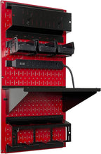 Wall Control Power Tool Storage Organizer Kit Cordless Drill Holder Charging Station Rack 16” x 32” Metal Pegboard Organizati