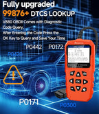 OBD2 Scanner,V880 Car Scanner Diagnostic Tool: Car Check Engine Code Reader with Reset,Live Data & Freeze Frame,Mode 6, Mode 8,