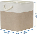 Temary Cube Storage Baskets 4 Pack 13x13 Fabric Cube Storage Bins for Clothes, Large Baskets Boxes with Handles, Canvas Baske