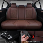 Coverado Car Seat Covers Full Set, 5 Seat Leather Seat Covers for Cars, Car Seat Protector with Lumbar Support, Waterproof Se