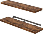 Fixwal Wall Shelves, 35" Long Heavy Duty Wall Mounted Rustic Wood Shelves for Living Room, Bedroom, Bathroom and Kitchen, Wal