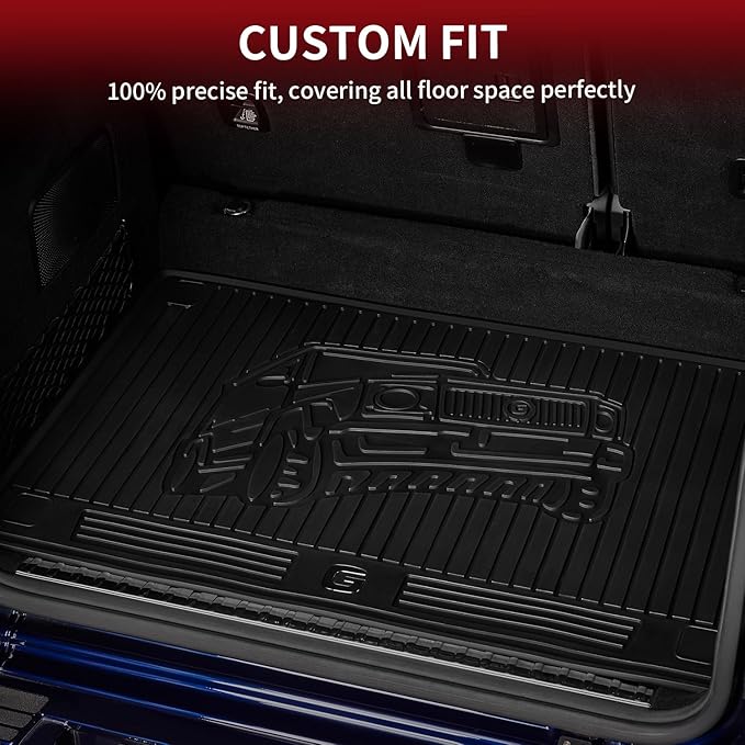 LASFIT Cargo Mat for Mercedes Benz G Class G550 / G580 / G63 AMG SUV 2026 2025 2024 2023 2022 2021 2020 2019, All Weather TPE Custom Fit Cargo Liner for G Class Trunk Mat, Black