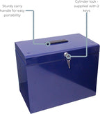 Cathedral Products A4 Steel File Box with Starter Pack of 5 Suspension Files - Blue