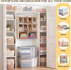 Ofiray-home 3 Tier Hanging Closet Organizer, 10 Compartments Sweater Organizer for Closet with 3 Sturdy Hooks, Closet Organiz