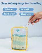 2 Packing Cubes 1 Quart Size Travel Bag TSA Approved Toiletry Bag Clear Small Purse Pouch International Long Flight Must Have