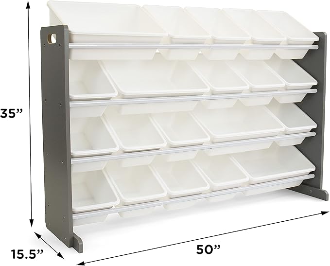 Humble Crew Toy Storage Organizer with 20 Removable Storage Bins for Kids Playroom, 4-Tier Toddler Toy Organization and Stora