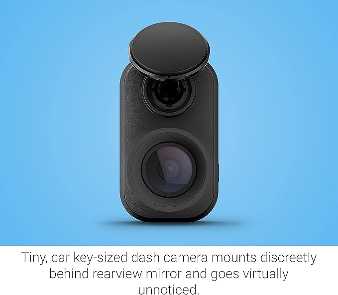 Garmin Dash Cam Mini 2, Tiny Size, 1080p and 140-degree FOV, Monitor Your Vehicle While Away w/ New Connected Features, Voice