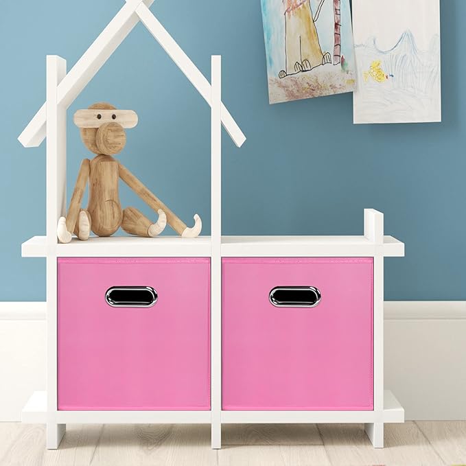 STOREONE Fabric Storage Bins Cubes Baskets Containers-(11X11X11) with Dual Handles for Shelf Closet, Nursery Home ， Bedroom O