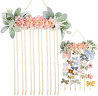 POVETIRE Bow Holder for Girls Hair Bows, Clips Hanging Organizer Baby Headband Storage Hair Accessory Display for Wall Room B