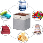 Kntiwiwo Cube Storage Bins 10.5” x 10.5 x 11” Cloth Baskets for Storage with Handles Storage bins for Shelf, Closet, Office O