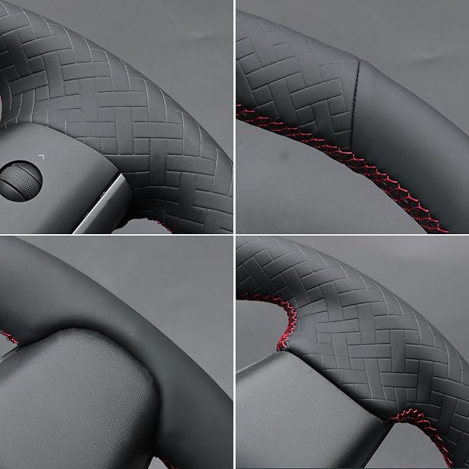 MEWANT Hand Stitched Steering Wheel Cover for Tesla Model 3 2017-2023 / Model Y 2020-2023 for Tesla Model 3/Y Accessories