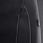 Flying Banner car seat Covers Protects Water Proof Faux Leather Carbon Fiber Fronts Solid Black (Solid Black, Front Pair)