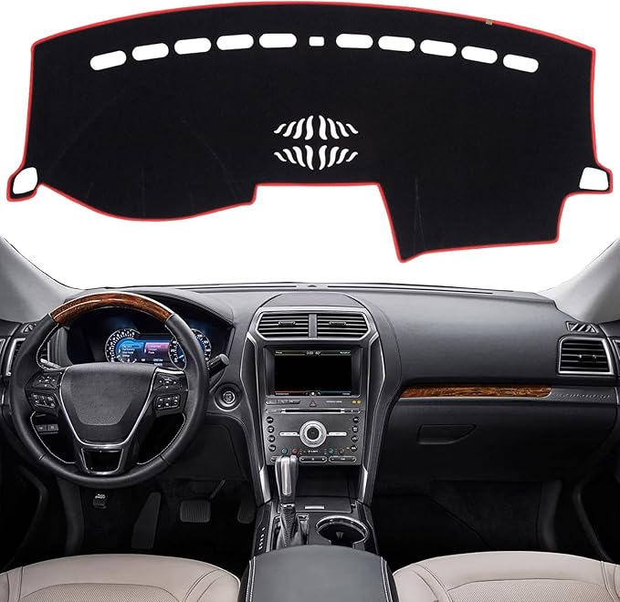 KEYOOG Dashboard Cover Dash Mat Fit for Fo-rd Explorer 2019-2011 (Without HUD Models), Car Dash Board Mat Anti-Glare Carpet, 