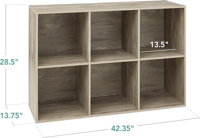 Best Choice Products 6-Cube Storage Organizer, 13.5in Shelf Opening, Bookcase, Display Shelf, Customizable w/ 3 Removable Bac