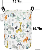 QUEENLALA Large Storage Basket,Laundry Hamper/Bathroom/Home Decor/Collapsible Round Storage Bin,Boys and Girls Hamper/Boxes/C