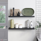Ballucci Floating Shelves, 36" Wood Wall Shelf Set of 2, with Invisible Brackets for Bathroom, Living Room, Bedroom, Kitchen,