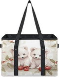Reusable Grocery Bags Heavy Duty Shopping Bags Foldable Large Tote Bags with Long Handles & Hard Bottom
