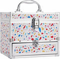 Hododou Girls Jewelry Box Organizer with Drawer & Mirror, Mermaid Tail Style Lockable Storage Case for Kid or Little Girls Je