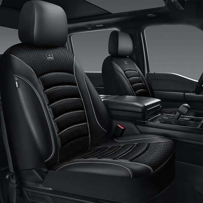 CAR PASS Comfortable 3D Foam Mesh Leather Car Seat Covers Front, Air Cool Mesh Breathable Front Seat Covers for Car, Universa