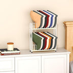 SWTYMIKI Hat Stand for Baseball Caps - 2 Tier Wood & Metal Tabletop Hat Organizer Storage Display Rack, Holds up to 20 Caps f