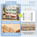 Toy Storage Organizer - Toy Organizers and Storage with Bookshelf, Toy Storage Shelf with 3 Shelves and 12 Storage Bins, Kids