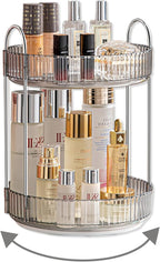 Asayuee 360 Rotating Makeup Organizer for Vanity,Bathroom Countertop Organizer,Spinning Perfume Organizer&Vanity Organizer(Gr