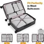 8 Set Compression Packing Cubes for Travel, Waterproof Luggage Organizers, Suitcase Organizer Set for Carry-On & Checked Bagg