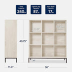 Best Choice Products 9-Cube Bookshelf, 3-Tier Wood Storage Bookcase W/Legs, 11in Shelf Opening, Cube Organizer, Living Room, 