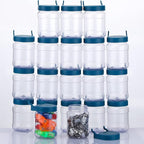 Unittype 20 Set Pegboard Organizer Accessories Peg Boards Jars with Lids Plastic Pegboards Bins Storage Containers Clear Peg 