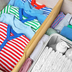 4 Pcs Deep Bamboo Drawer Dividers, Deep Kitchen Dresser Drawer Organizer with Spring Loaded for Clothes, Adjustable Expandabl