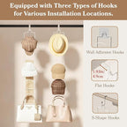 18 Pack Over The Door Hat Organizer for baseball caps | Multi-Functional Baseball Hat Rack for Closet | Wall Mounted Hat s to