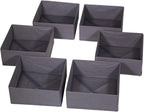 DIOMMELL 6 Pack Foldable Cloth Storage Box Closet Dresser Drawer Organizer Divider Fabric Baskets Bins Containers for Clothes