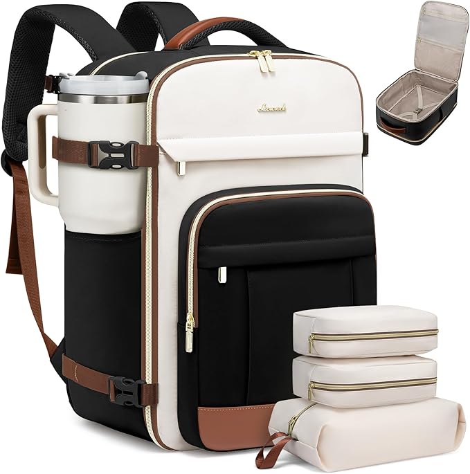 LOVEVOOK 40L Travel Backpack for Women & Men - 17.3 Inch Carry On Backpack & Personal Item Backpack for Airlines, Spacious an
