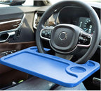 Steering Wheel Tray,Car Table Food Trays for Eating,Laptop Mount,Cars Desk for Driver,Fit Most Auto Vehicle Steering Wheels (Blue, Medium)
