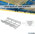 Kable Kontrol Reinforced Bracket – 4” Width - Wire Mesh Tray Cable Management Rack Cords Organizer Cable Basket, Zinc Plated 