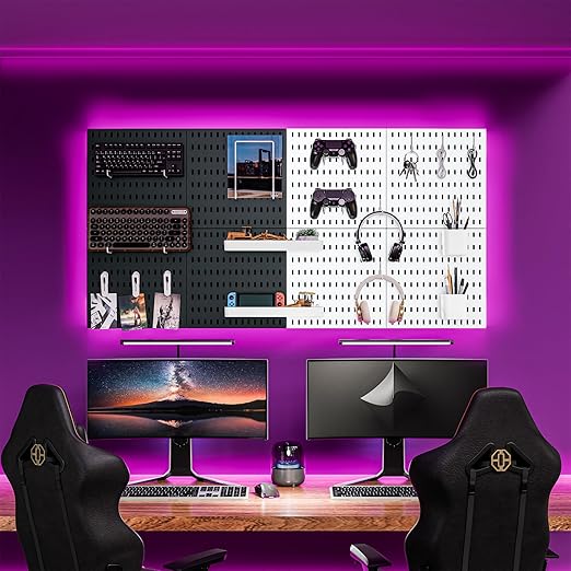 Pegboard Combination Kit for Wall Organizer, Wall Mounted Peg Board Kits for Kitchen, Bedroom, Office, &Bathroom, 4 Pieces Bl