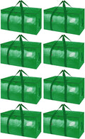 BALEINE 8-Pack Oversized Moving Bags with Reinforced Handles, Heavy-Duty Storage Tote for Clothes, Moving Supplies (Light Gre